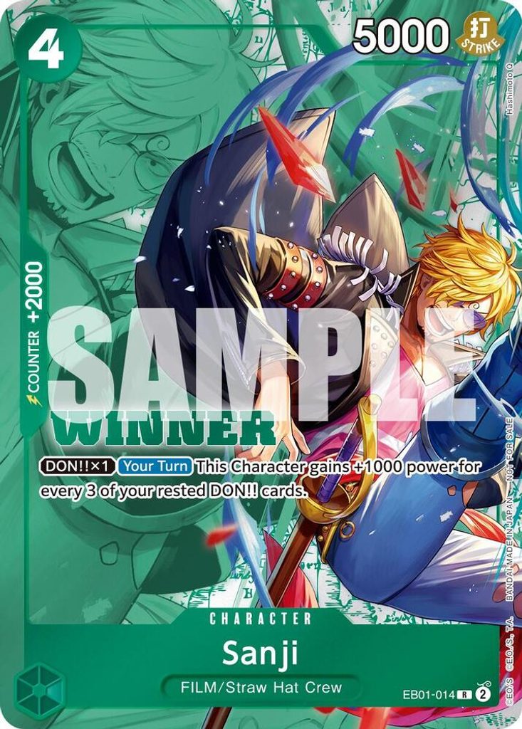 Sanji EB01-014, the R printing from EB-01 of the One Piece Card Game