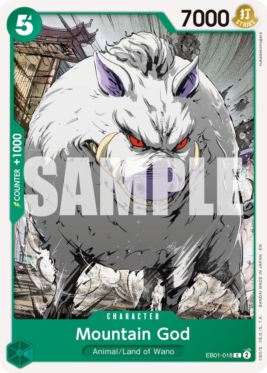 Mountain God EB01-018, the C printing from EB-01 of the One Piece Card Game