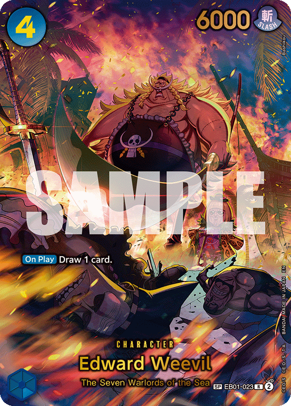 Edward Weevil - EB01-023 EB01-023, the R printing from EB-01 of the One Piece Card Game