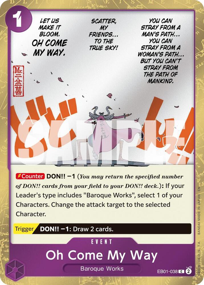 Oh Come My Way EB01-038, the C printing from EB-01 of the One Piece Card Game