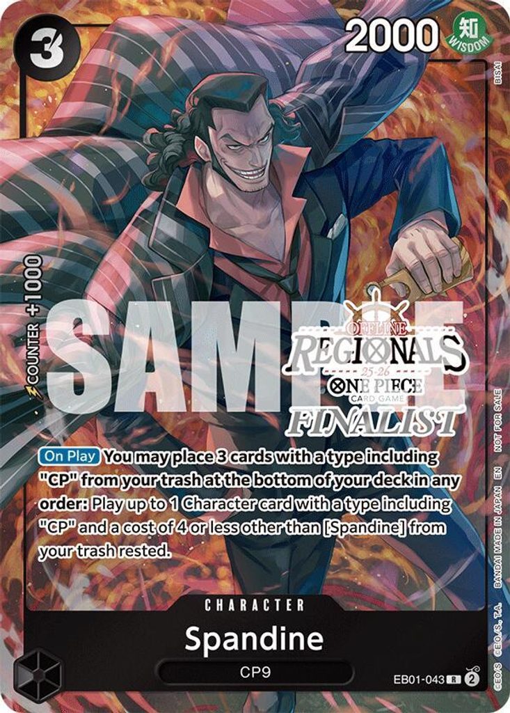 Spandine EB01-043, the R printing from EB-01 of the One Piece Card Game