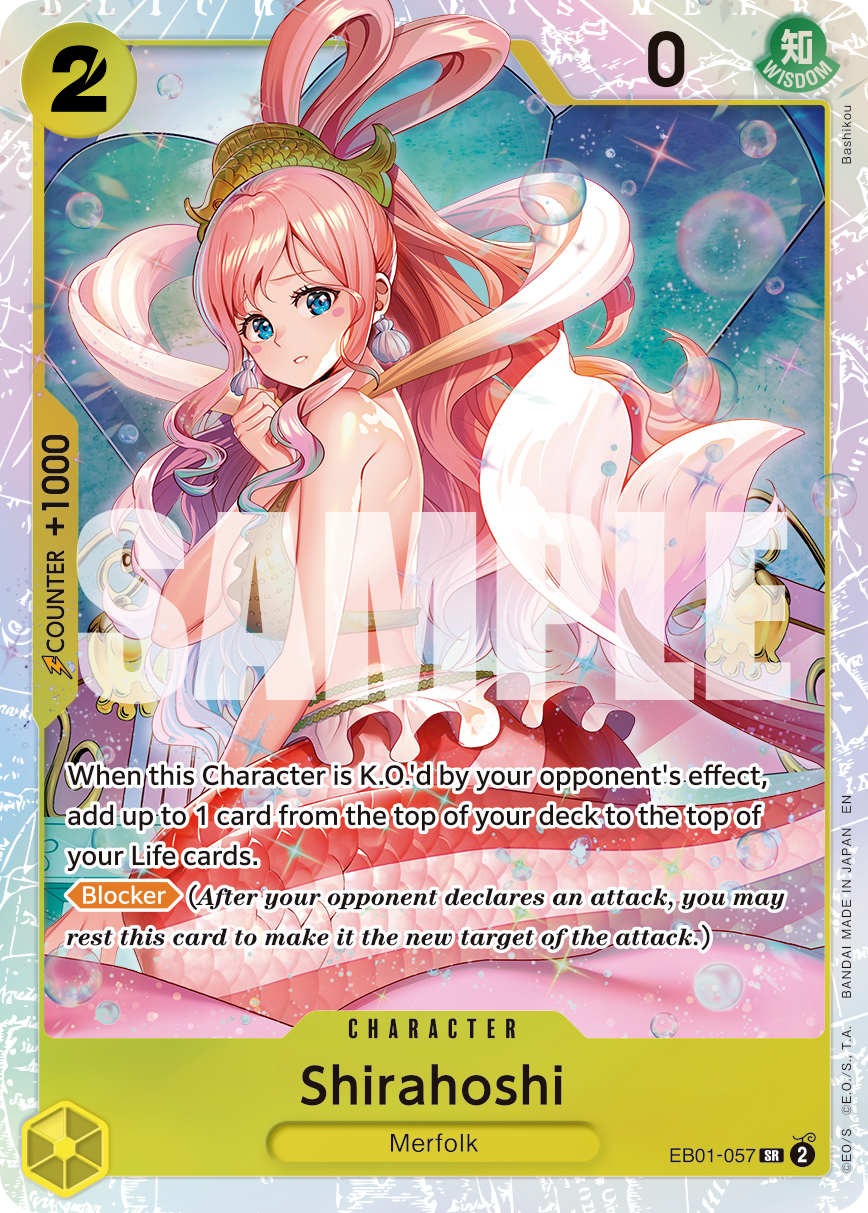 Shirahoshi EB01-057, the SR printing from EB-01 of the One Piece Card Game