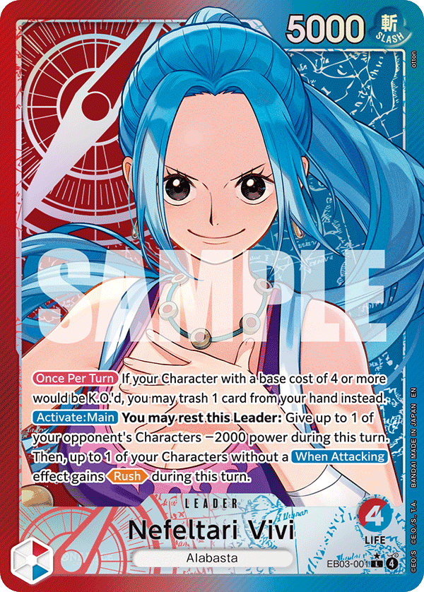 Nefeltari Vivi (001) EB03-001, the L printing from EB-03 of the One Piece Card Game