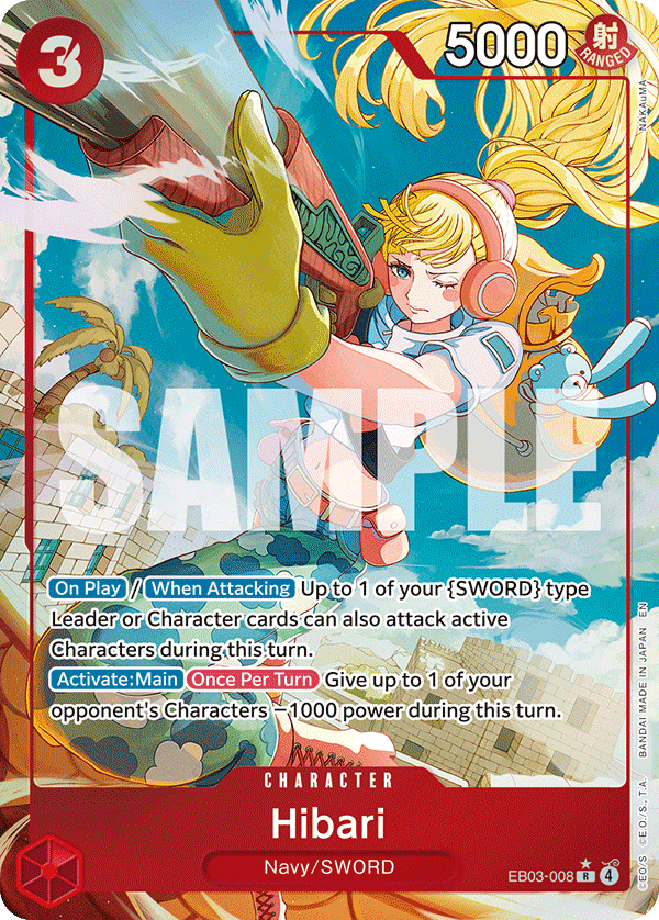 Hibari EB03-008, the R printing from EB-03 of the One Piece Card Game