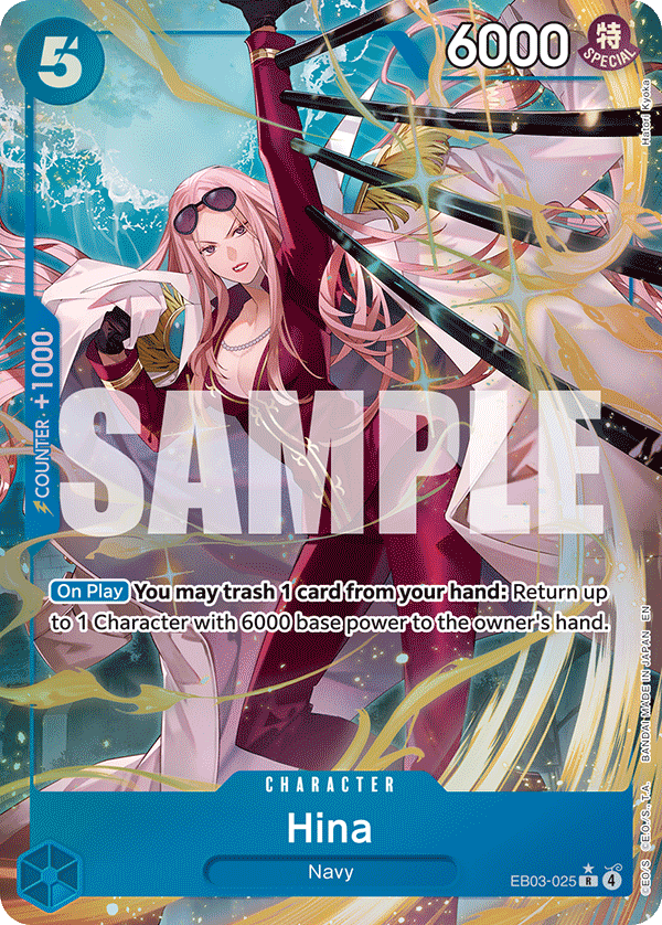 Hina EB03-025, the R printing from EB-03 of the One Piece Card Game