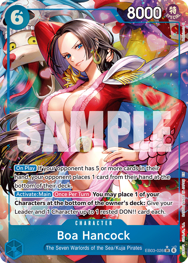 Boa Hancock EB03-026, the SR printing from EB-03 of the One Piece Card Game
