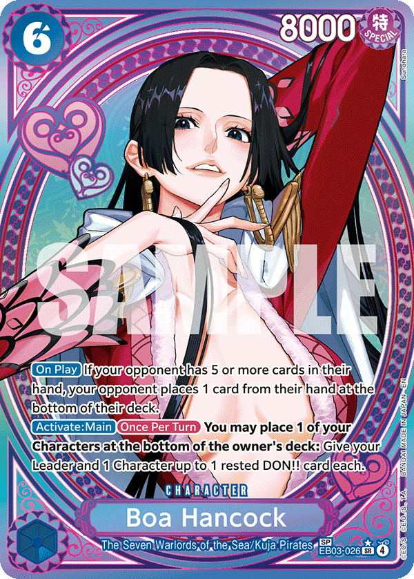 Boa Hancock EB03-026, the SP printing from EB-03 of the One Piece Card Game