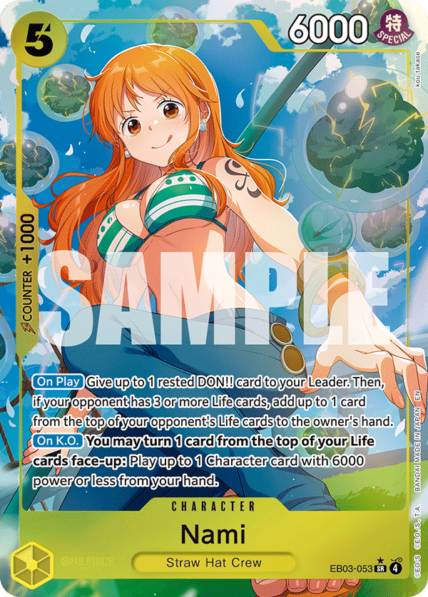 Nami (053) EB03-053, the SR printing from EB-03 of the One Piece Card Game