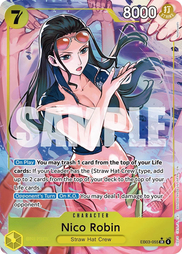 Nico Robin (055) EB03-055, the SR printing from EB-03 of the One Piece Card Game