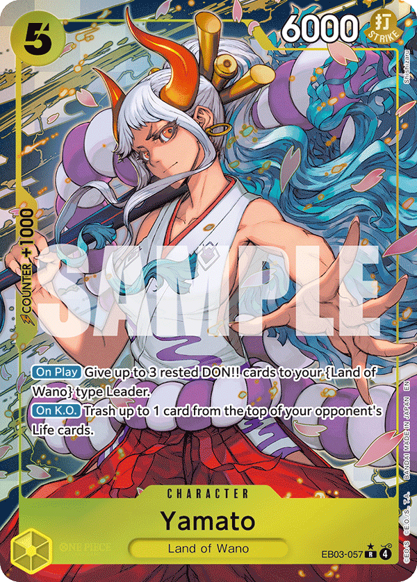 Yamato EB03-057, the R printing from EB-03 of the One Piece Card Game