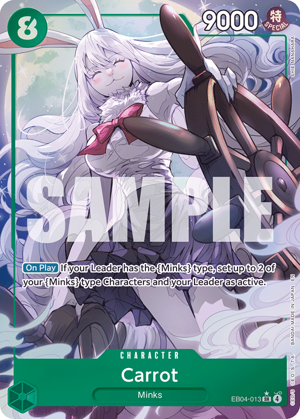 Carrot EB04-013, the SR printing from EB-04 of the One Piece Card Game