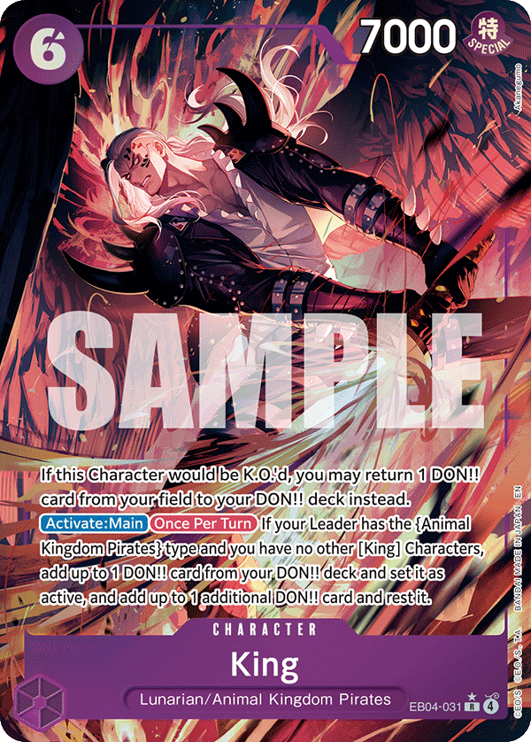 King EB04-031, the R printing from EB-04 of the One Piece Card Game