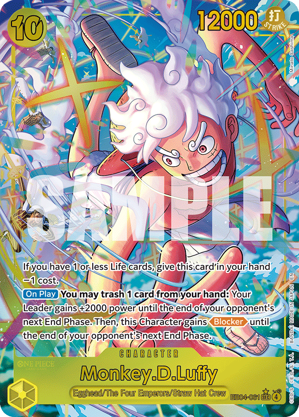 Monkey D. Luffy EB04-061, the SEC printing from EB-04 of the One Piece Card Game