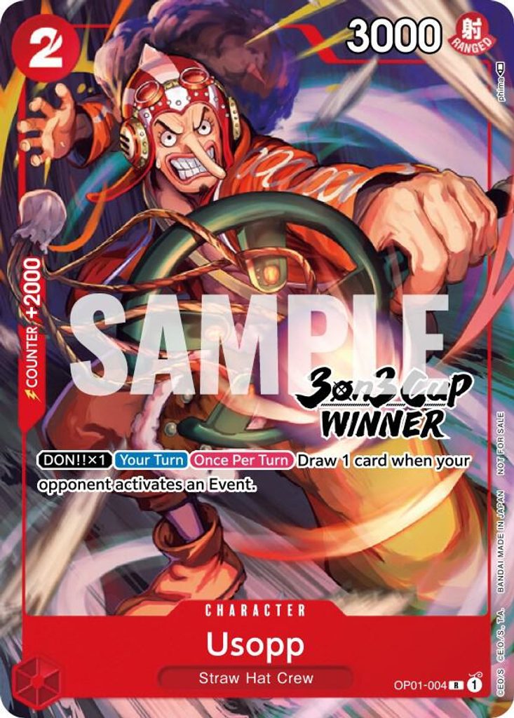 Usopp OP01-004, the R printing from OP-01 of the One Piece Card Game
