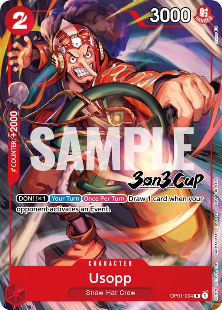Usopp OP01-004, the R printing from OP-01 of the One Piece Card Game