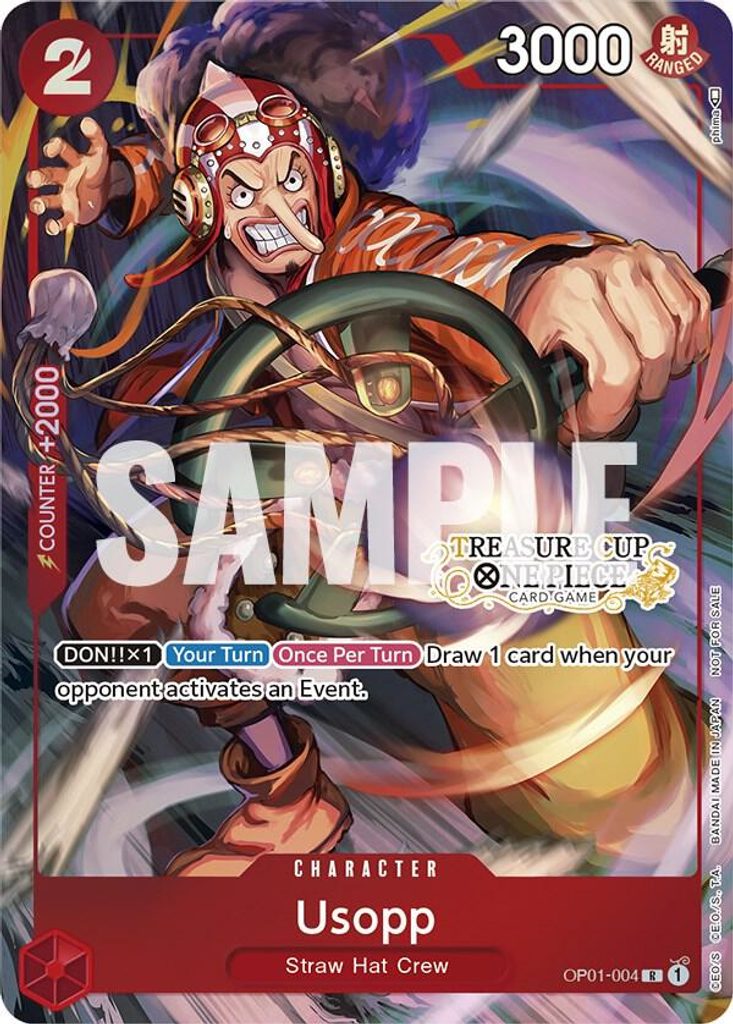 Usopp OP01-004, the R printing from OP-01 of the One Piece Card Game