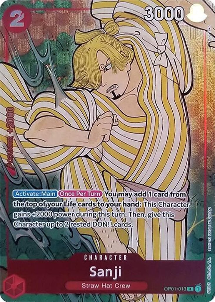 Sanji OP01-013, the R printing from OP-01 of the One Piece Card Game