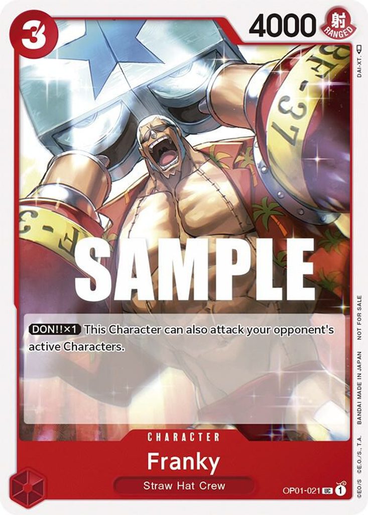 Franky OP01-021, the UC printing from OP-01 of the One Piece Card Game