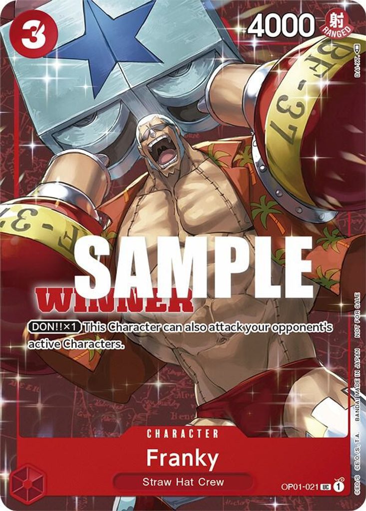 Franky OP01-021, the UC printing from OP-01 of the One Piece Card Game