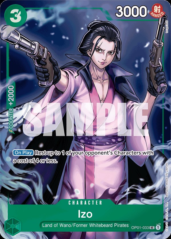 Izo OP01-033, the UC printing from OP-01 of the One Piece Card Game