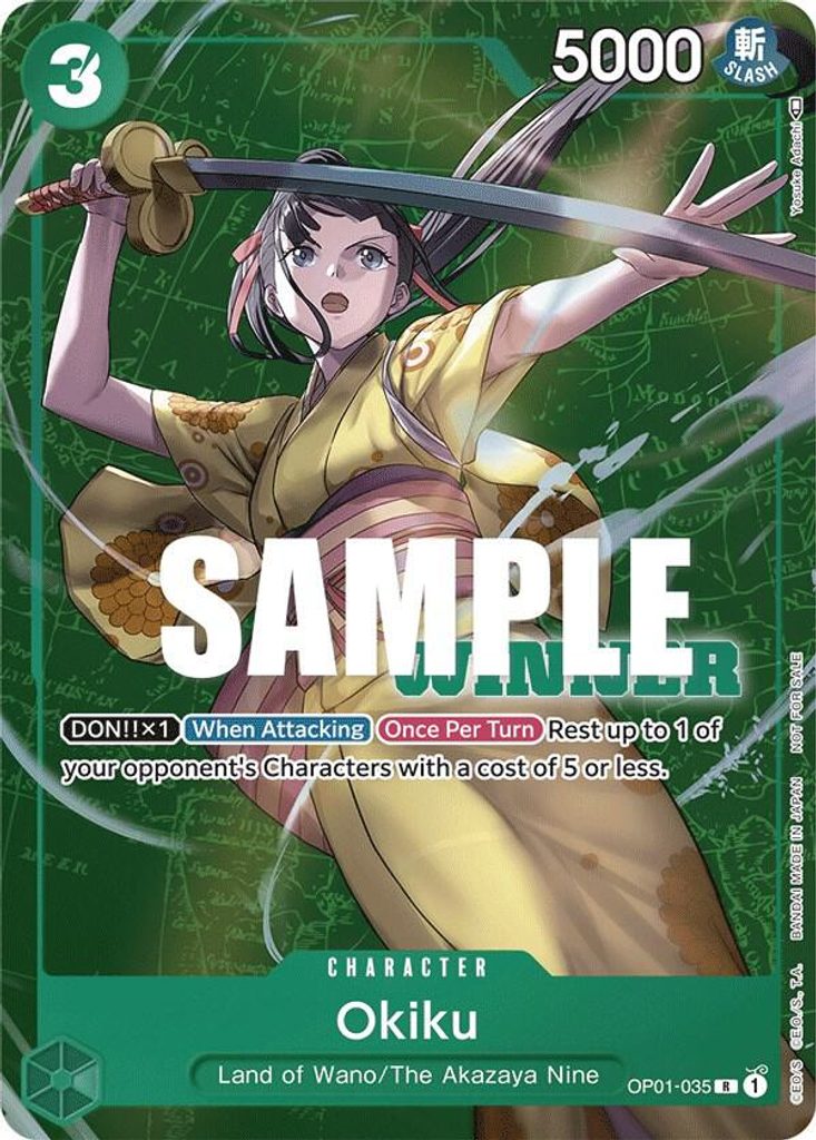 Okiku OP01-035, the R printing from OP-01 of the One Piece Card Game