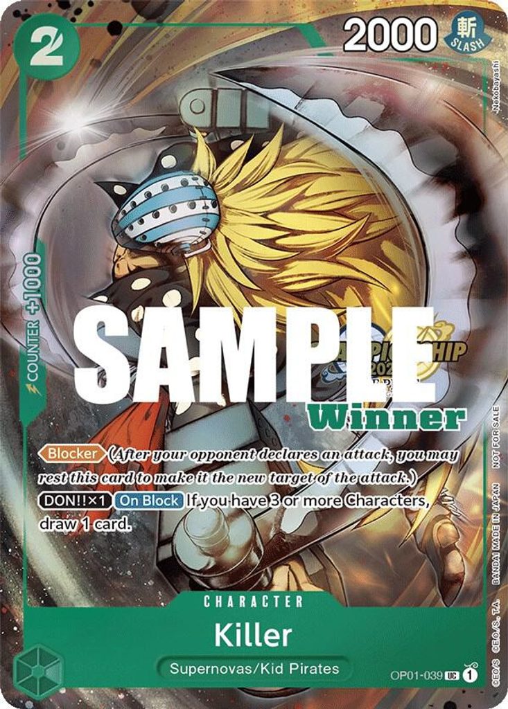 Killer OP01-039, the UC printing from OP-01 of the One Piece Card Game