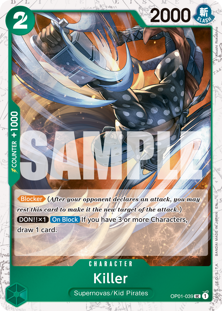 Killer OP01-039, the UC printing from OP-01 of the One Piece Card Game