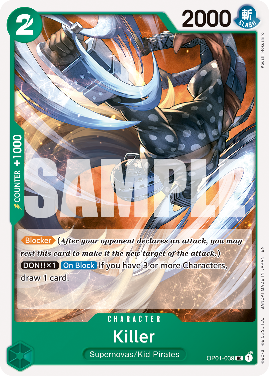 Killer OP01-039, the UC printing from OP-01 of the One Piece Card Game
