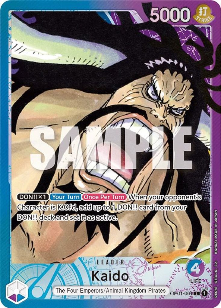 Kaido OP01-061, the L printing from OP-01 of the One Piece Card Game