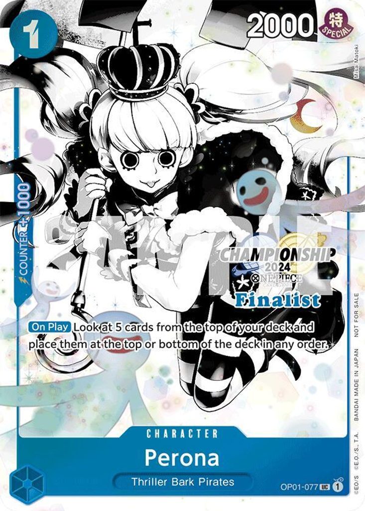 Perona OP01-077, the UC printing from OP-01 of the One Piece Card Game