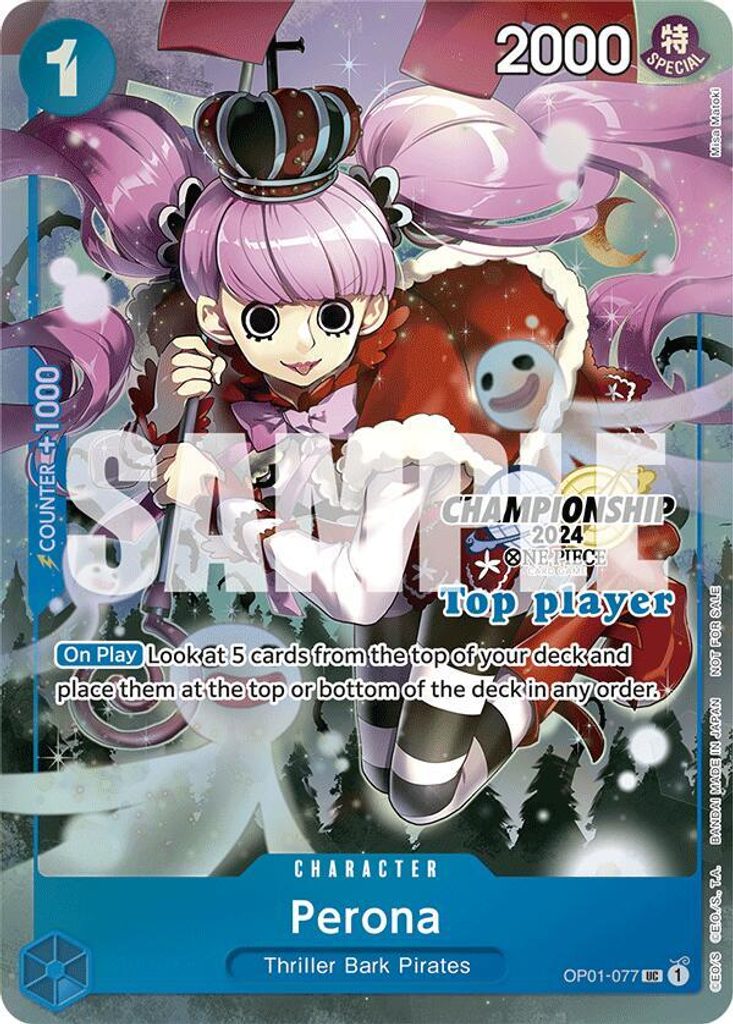 Perona OP01-077, the UC printing from OP-01 of the One Piece Card Game