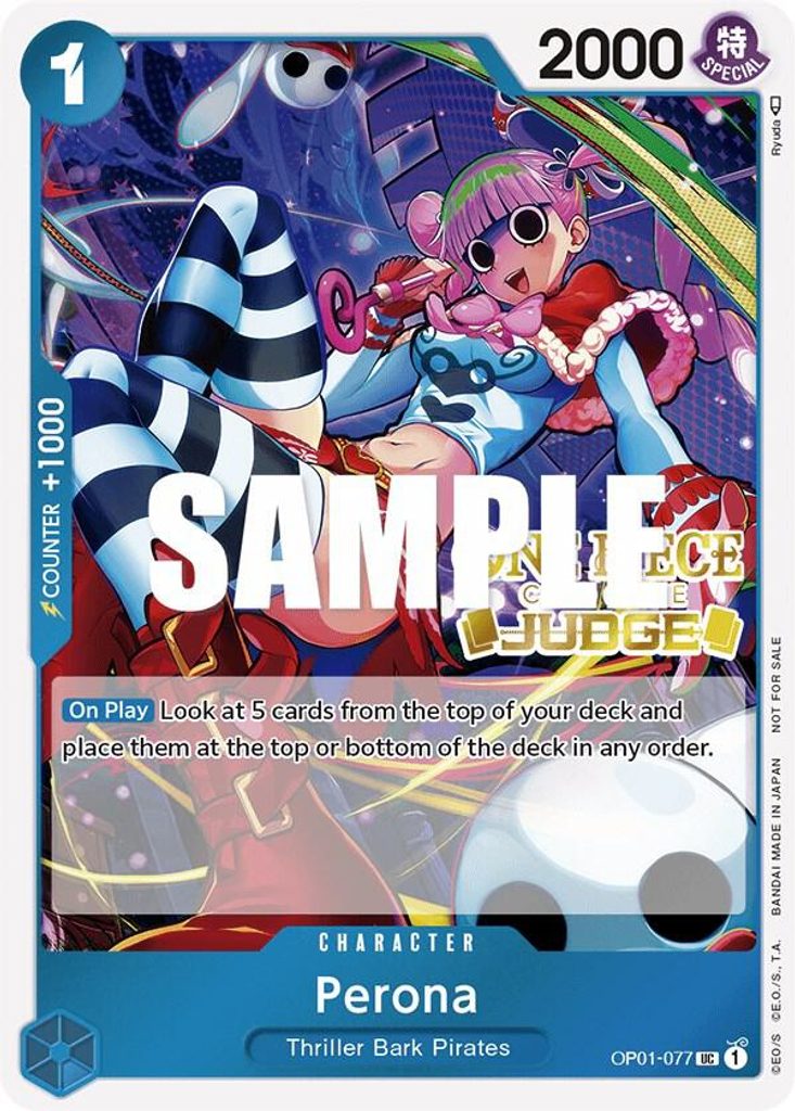 Perona OP01-077, the UC printing from OP-01 of the One Piece Card Game