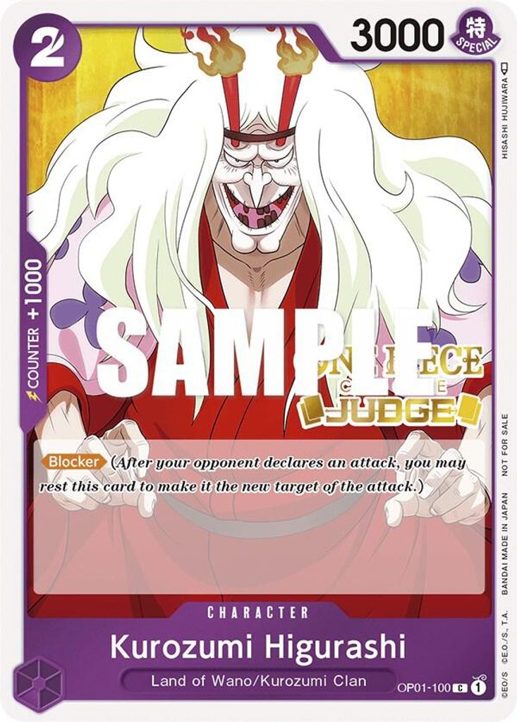 Kurozumi Higurashi OP01-100, the C printing from OP-01 of the One Piece Card Game