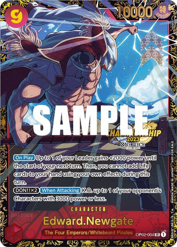 Edward.Newgate OP02-004, the SR printing from OP-02 of the One Piece Card Game