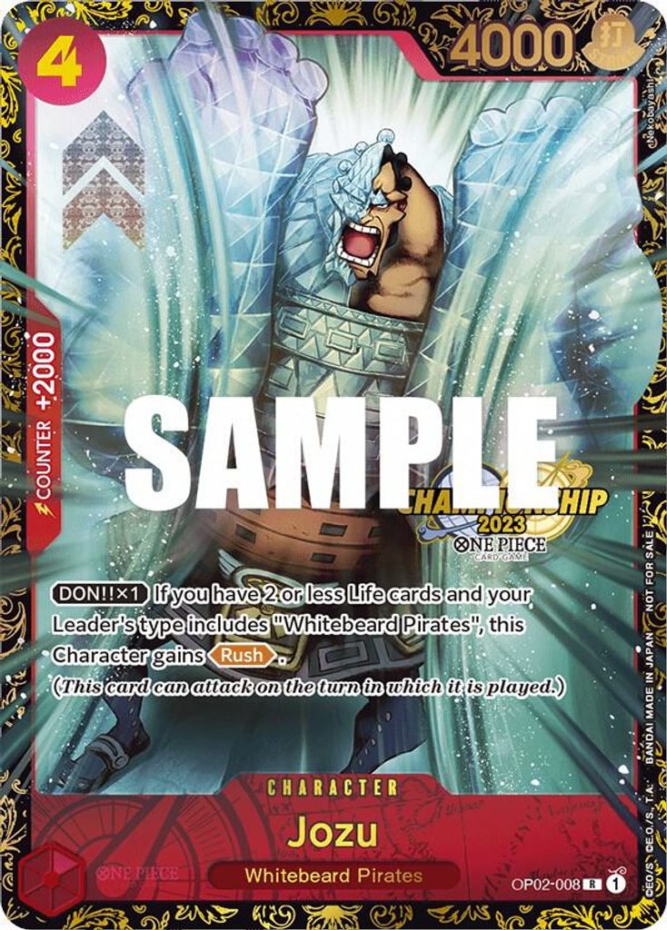 Jozu OP02-008, the R printing from OP-02 of the One Piece Card Game