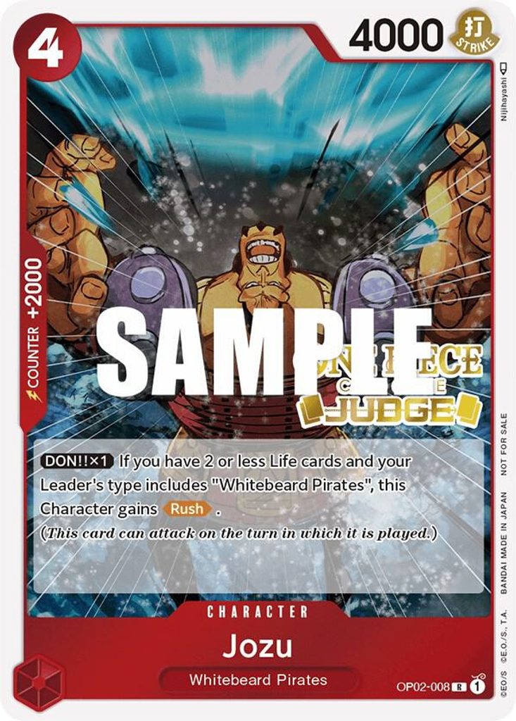 Jozu OP02-008, the R printing from OP-02 of the One Piece Card Game