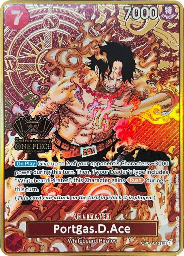 Portgas.D.Ace OP02-013, the SR printing from OP-02 of the One Piece Card Game
