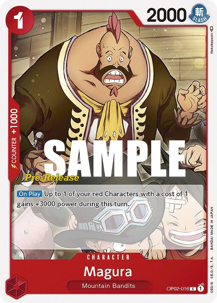 Magura OP02-016, the C printing from OP-02 of the One Piece Card Game