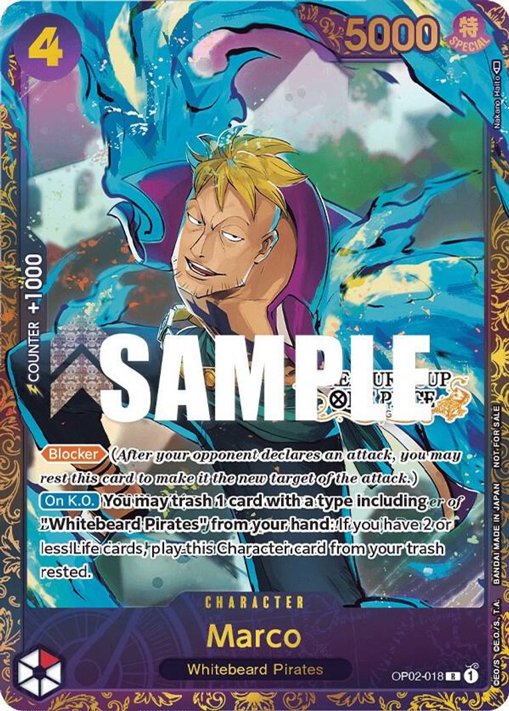 Marco OP02-018, the R printing from OP-02 of the One Piece Card Game