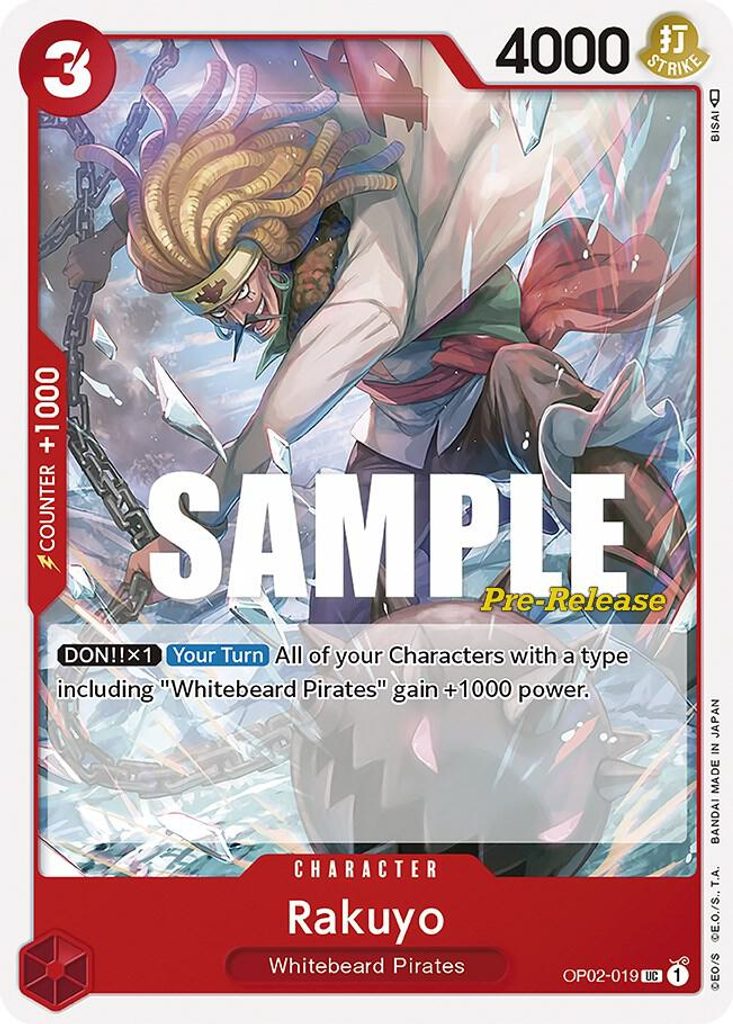 Rakuyo OP02-019, the UC printing from OP-02 of the One Piece Card Game