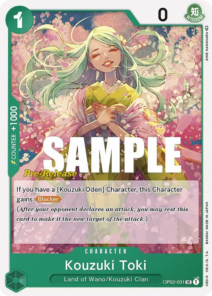 Kouzuki Toki OP02-031, the UC printing from OP-02 of the One Piece Card Game