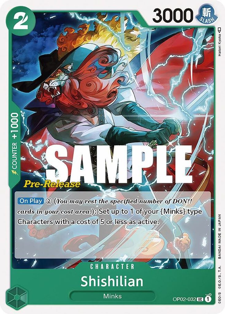 Shishilian OP02-032, the UC printing from OP-02 of the One Piece Card Game