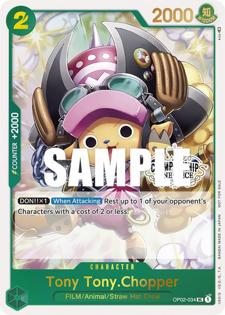 Tony Tony.Chopper OP02-034, the UC printing from OP-02 of the One Piece Card Game