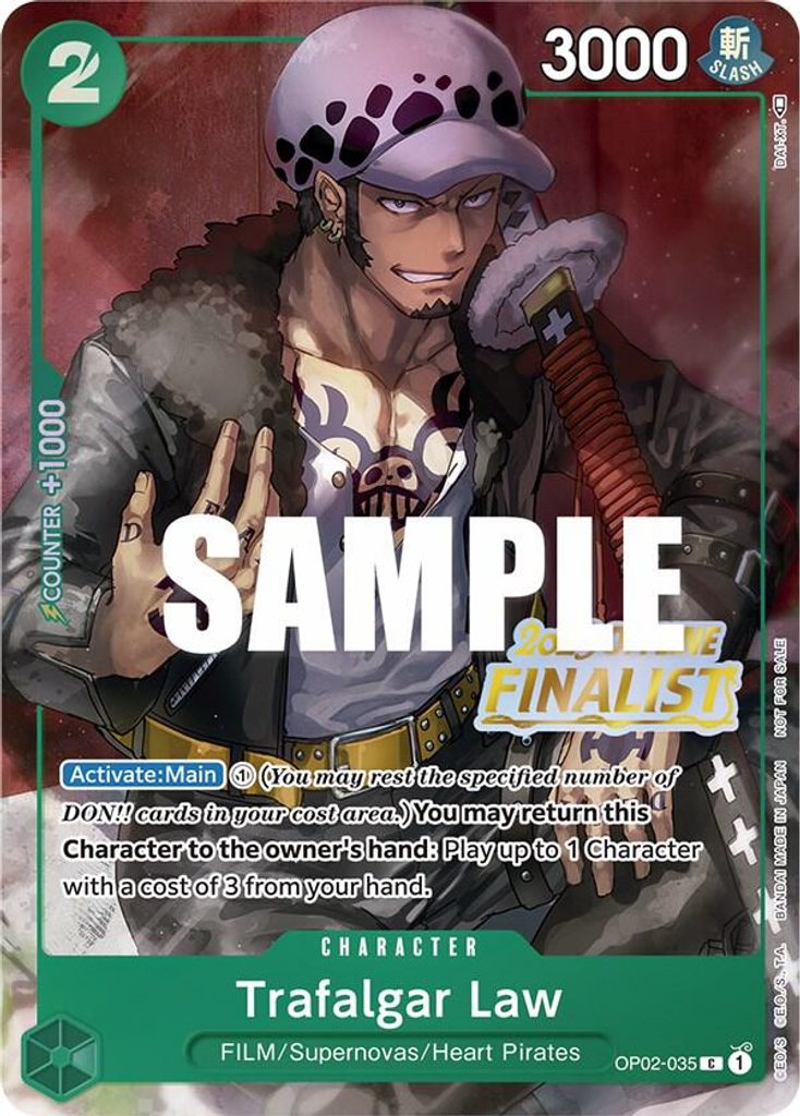 Trafalgar Law OP02-035, the C printing from OP-02 of the One Piece Card Game