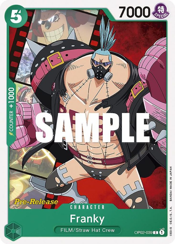 Franky OP02-039, the C printing from OP-02 of the One Piece Card Game