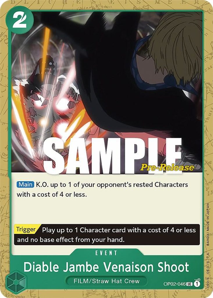 Diable Jambe Venaison Shoot OP02-046, the UC printing from OP-02 of the One Piece Card Game