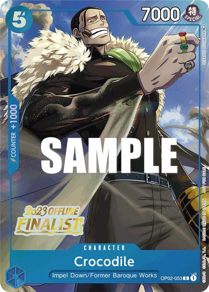 Crocodile OP02-053, the C printing from OP-02 of the One Piece Card Game