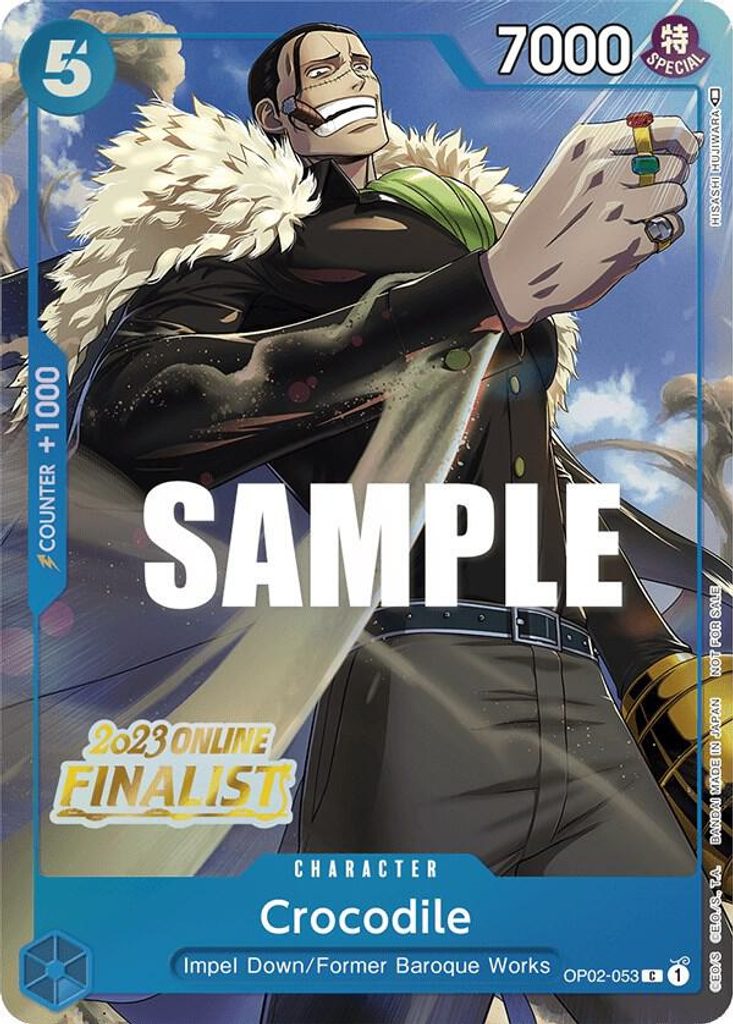 Crocodile OP02-053, the C printing from OP-02 of the One Piece Card Game