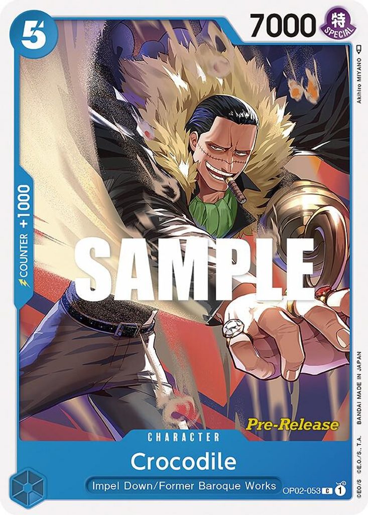 Crocodile OP02-053, the C printing from OP-02 of the One Piece Card Game