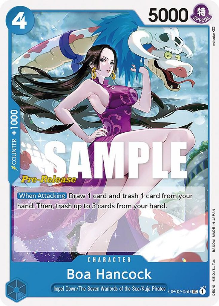 Boa Hancock OP02-059, the UC printing from OP-02 of the One Piece Card Game